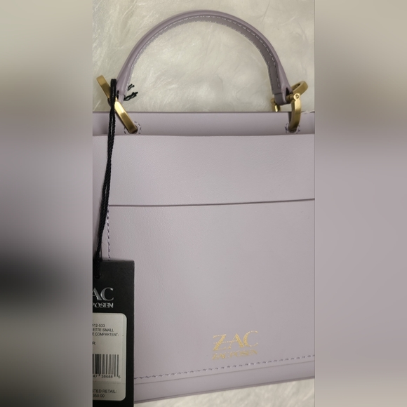 ZAC ZAC Posen Leather Earthette Small Double Compartment Satchel Color Lilac - Picture 7 of 8